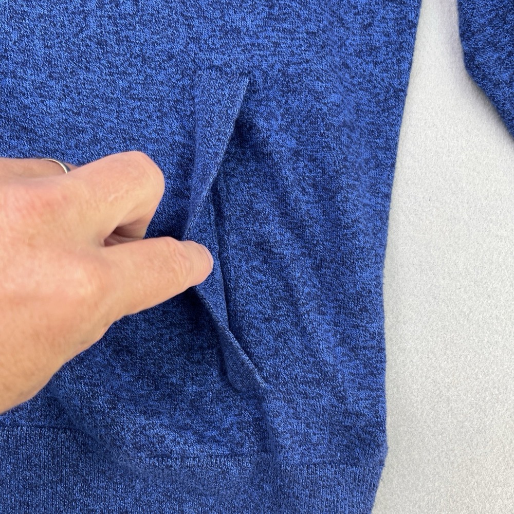 Banana Republic Mens Blue Marled Full Zip Knit Hoodie Sweater Size Large - Picture 6 of 15